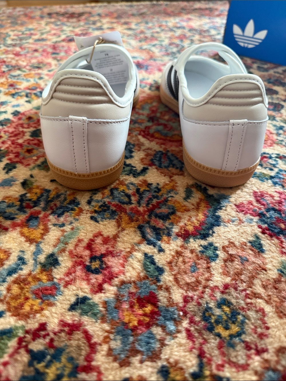 Adidas Samba Jane White Black Gum Velcro Sneakers - Picture 4 of 5